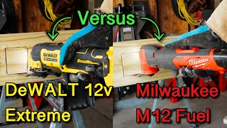 DeWALT 12v Extreme verses Milwaukee M12 Fuel multi tools [upl. by Barrus]