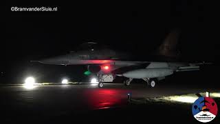 Base visit at Volkel Air Base during night flying  RNLAF F16 with afterburners and the F35 [upl. by Anelrats]