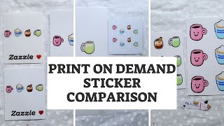 RedBubble Society6 Zazzle Printful Review ✨PoD sticker comparison [upl. by Drolyag77]