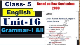 Class 5 English Unit 16 Grammar i amp ii [upl. by Lesiram]