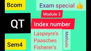 QT Bcom  sem4  module 3  Index Number  weighted Average Method viswateaching [upl. by Ehcor]