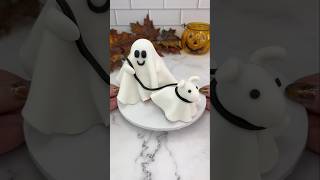 Just a ghost walking his dog 👻🐶 cakedbyrach halloween cupcake ghost cakeart shortsfeed cake [upl. by Nomor]