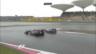 Rubens Barrichello overtake on Jaime ALguersuari Chinese GP 2010 [upl. by Ayekram]