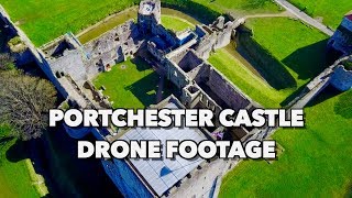 Portchester Castle UK Drone Footage in Spectacular 4K [upl. by Jefferson]