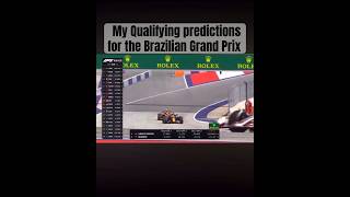 Qualifying predictions for the Brazilian Grand Prix f1 formula1 shorts like subscribe￼ [upl. by Eiznek]