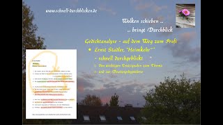 So wird man GedichtanalyseProfi Gedicht Beispiel Ernst Stadler quotHeimkehrquot [upl. by Ecyned]