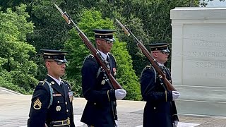 Changing of the guard Tomb of the unknown soldier 72124 [upl. by Nnawaj62]