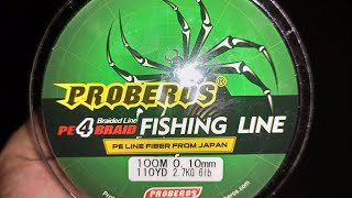 Unboxing Proberos PE4Braid Fishing Line  Braided Line  PE Line Fiber From Japan  100Meters [upl. by Snow802]