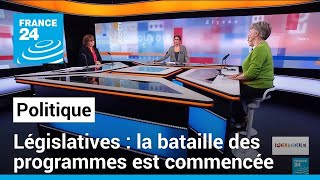 Elections législatives anticipées  la bataille des programmes • FRANCE 24 [upl. by Mayne]