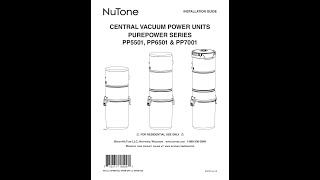 NUTONE PUREPOWER PP6501 01 PDF MANUAL [upl. by Weissberg]