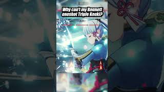 WHY CANT MY BENNETT ONESHOT TRIPLE KENKI bennett genshinimpact hoyocreators shorts [upl. by Kerianne]