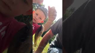 2yrs olds first fishing trip to the hidden pond fishing proudfather fishinghole bigcatch [upl. by Zachary997]