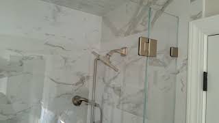 Custom Shower Door Installation with Brushed Bronzed Hardware [upl. by Nagiem]