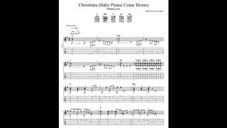 Darlene Love Christmas Baby Please Come Home tablaturesheet music for solo fingerstyle guitar [upl. by Annaigroeg]