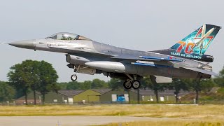 4K Dutch AF F16A J197 quot70th Anniversary 312sqnquot Special Tail RTB From RIAT Fairford [upl. by Couhp758]