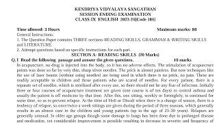 CLASS9 ENGLISH Language amp Literature Annual Exam 2024 Sample Question Paper TERM2  KV CBSE [upl. by Vocaay]