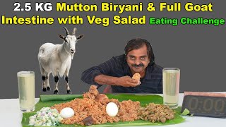 25 KG Koogaiyur Mutton Biryani Full Goat Botti Fry with Veg Salad Eating Challenge [upl. by Samara]