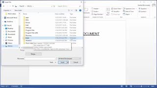 How to insert contents of a document into another document in Word 2013 [upl. by Esyle]