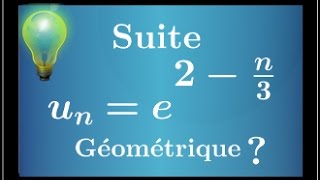 fonction exponentielle et somme de suite géométrique  une2n3  u0u1un  ★★★☆☆ [upl. by Lily582]