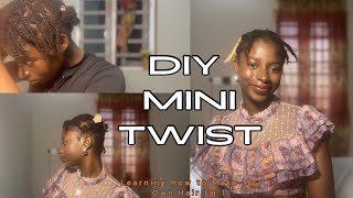 DIY Natural Hair Twists  Attempting a mini twist on my short natural hair [upl. by Browne]