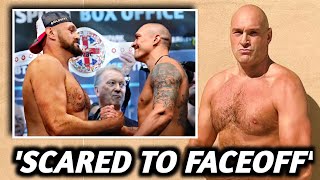 Usyk TAUNTS HORRIFIED Tyson Fury Who Was SCARED To Have FACEOFF With Him in Press Conference [upl. by Htnamas]