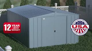 Take a 360 Tour of the Arrow Classic Steel Storage Shed 10x14 in Blue Grey [upl. by Denyse]