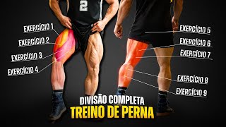 TREINO COMPLETO DE PERNA COM TODOS OS EXERCÍCIOS  FICHA DE TREINO [upl. by Yelda]