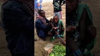 face painting during ceremony tribalmarriage africantribes shortvideo [upl. by Yelyr]