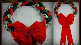 DIY How To Make An quot Everlasting quot Christmas Wreath From Fabric quot Tutorial quot [upl. by Sirapal]