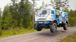 Kamaz T4 Dakar Truck Chases a Volkswagen Polo R WRC [upl. by Lokin5]