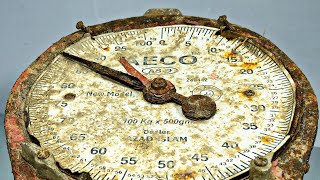 Rusty Antique Mechanical Scales Restoration [upl. by Duthie358]