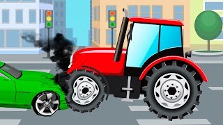 TRACTEUR pour bébés  Vidéo Éducative de Voitures  Dessin animé français [upl. by Rus473]