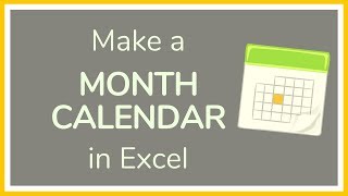 How to Create a Month Calendar in Excel  Tutorial 📆 [upl. by Eillib]