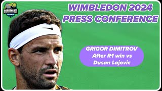 🎾Grigor Dimitrov quotAlways vote for the one handerquot  Wimbledon 2024 R1 Post Match Press Conference [upl. by Ellerahs646]