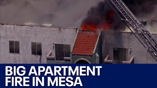 Massive Mesa apartment fire displaces residents [upl. by Humpage]