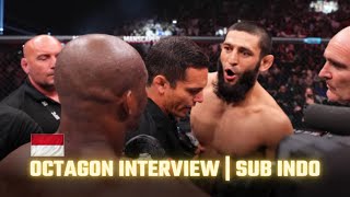 SUB INDO Octagon Interview Khamzat Chimaev setelah kemenangannya atas Kamaru Usman [upl. by Vanessa]