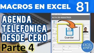 ☎ Agenda telefónica PARTE 4  Programando el botón GUARDAR  Curso Excel VBA y Macros  Cap 81 [upl. by Antsirhc]