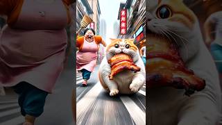 hungry cat stolen meat shorts viral trending meow cat [upl. by Ertnod558]