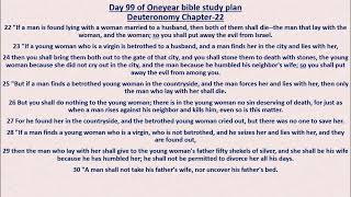 Oneyear Bible Reading Plan Day99 Deuteronomy22amp23 Psalms99 Acts8  God is in Control [upl. by Asha140]