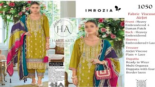 IMROZIA By Haris Arts  latest article  wholesale price Faisalabad  clothing imrozia brands [upl. by Yanal737]