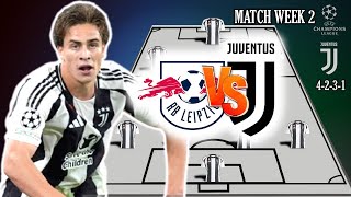 Juventus Potential Starting Lineup Vs Rb Leipzig  Juventus Potential Starting Lineup Vs Rb Leipzig [upl. by Jinny]