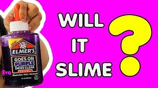 How To Make Slime With Elmers Goes On Purple Dries Clear Glue [upl. by Mcclimans]