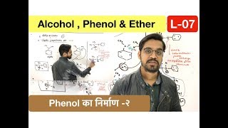 L07  Phenol  फ़ीनॉल का निर्माण  preparation of phenol by cumene hydroperoxide [upl. by Nomyt]