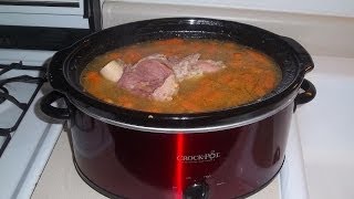 CrockPot Recipe Split Pea Soup with a Ham Bone or Some Ham [upl. by Wilden943]