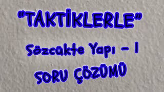 13Sözcükte Yapı 1 Soru Çözümü [upl. by Quartana]