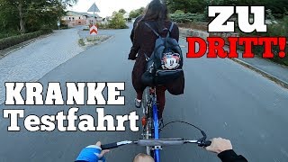 ERSTE Testfahrt🤭😂Zu dritt auf dem TANDEM fahrrad mtb [upl. by Sobmalarah]