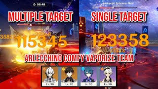 C0R1 Arlecchino MULTIPLE amp SINGLE TARGET Showcase  1st amp 2nd Half Abyss 46  Genshin Impact [upl. by Pascale]