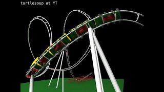 Blender3d Physics Engine Roller Coaster Corkscrew Friction Wheels [upl. by Rolat]