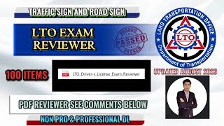 LTO DRIVERS LICENSE EXAM REVIEWER PDF REVIEWER UPDATED AUGUST 2023  WITH TRAFFIC SIGN  TAGALOG [upl. by Aniz91]