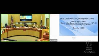 South Coast AQMD Hearing Board Hearing  December 4 2024 [upl. by Ayikal942]